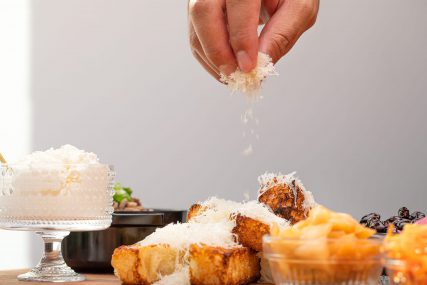 chef preparing tteok-bokki rice cakes